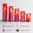 thumbnail image 3 of Juego de 5 Velas LED Sin Llama de Vidrio Rojo Eywamage, 3 of 8