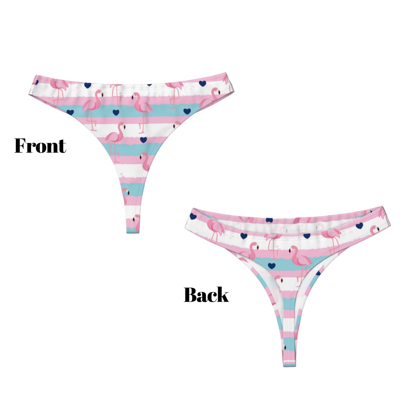 Adobk Flamingo1 Print Seamless Women Underwear Thongs No Show Ladies