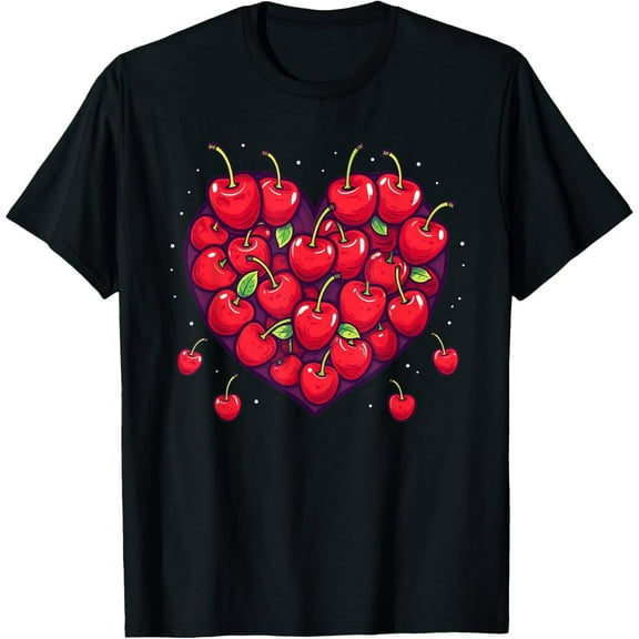 Cherry cherries heart cherry hearts fruit T-Shirt