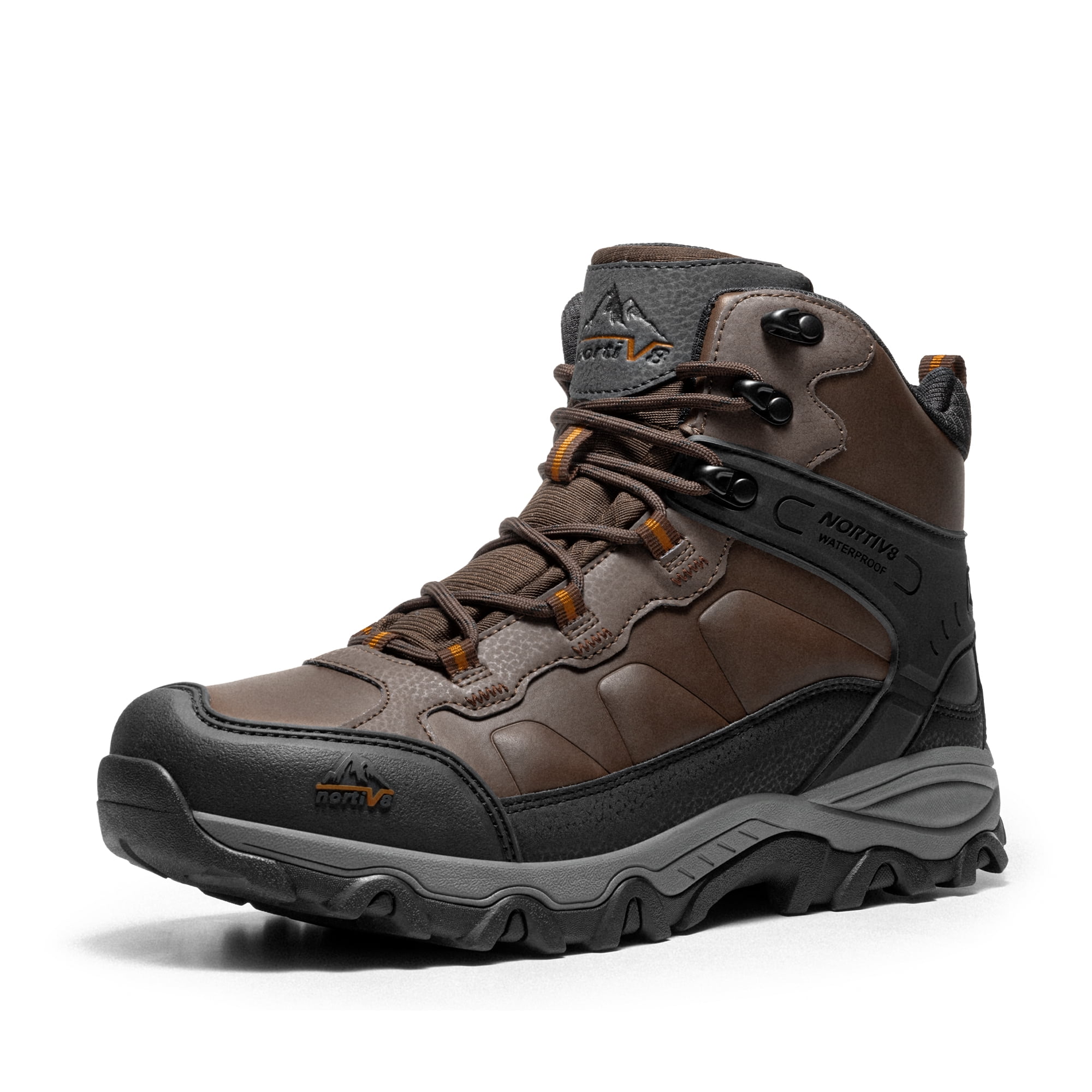 NORTIV 8 Men's Waterproof Hiking Boots Outdoor Mid Trekking Lightweight Mountaineering Shoes
