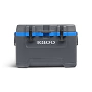 Igloo 52 QT Overland Ice Chest Cooler with Wheels, Gray and Blue