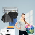 thumbnail image 4 of Costway Wall-Mounted Drying Rack Folding Clothes Towel laundry Room Storage Shelf White, 4 of 10