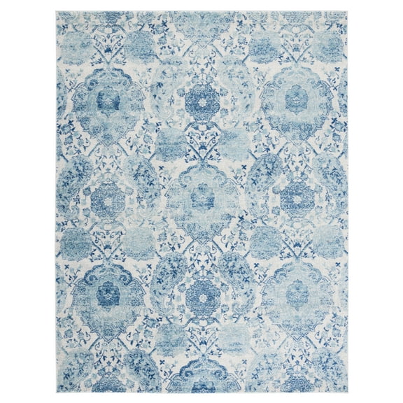 SAFAVIEH Madison Hope Floral Paisley Area Rug, Cream/Turquoise, 9' x 12'