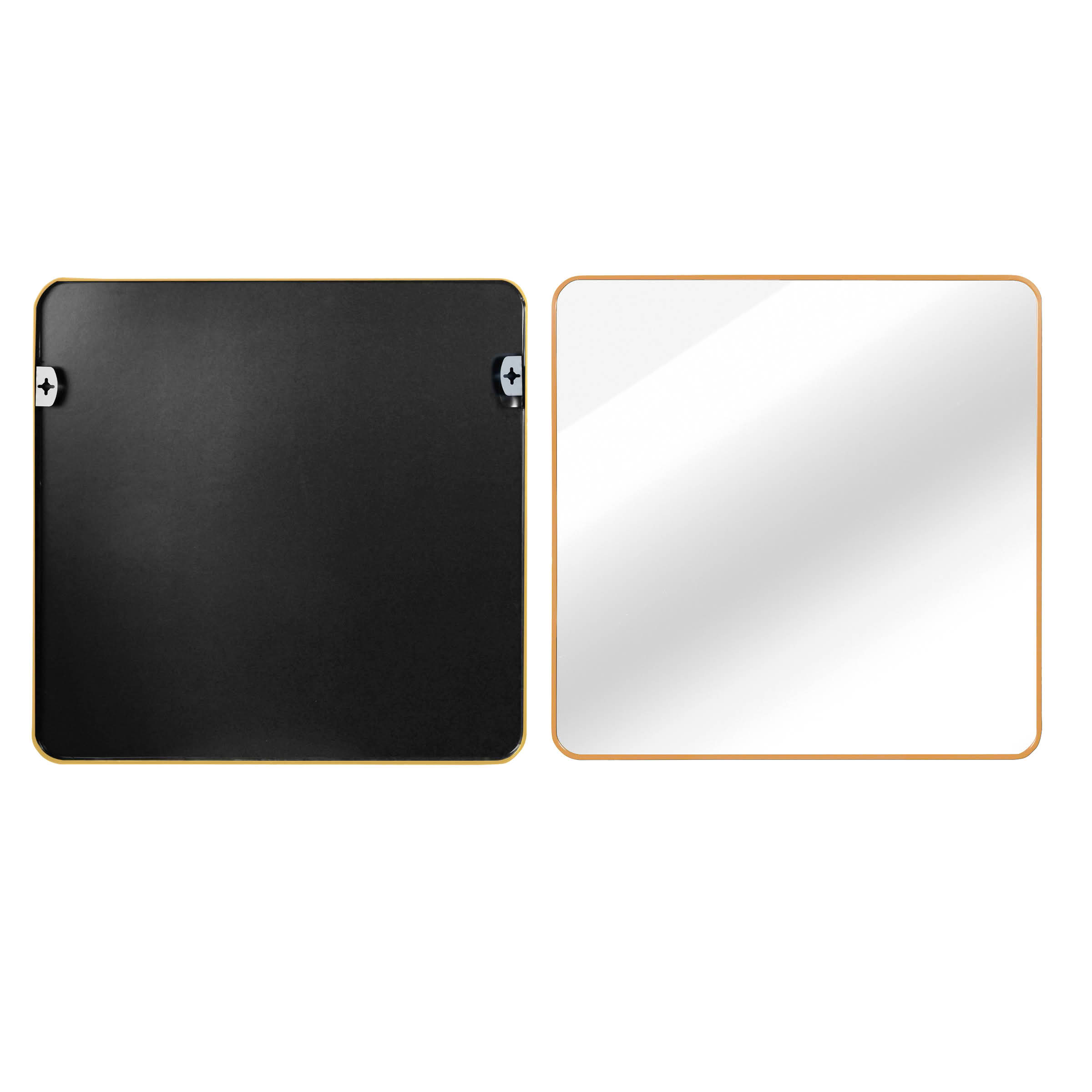 MAYEERTY 36x36 Inch Gold Metal Framed Square Bathroom Wall Mirror, for Bathroom and Powder Room