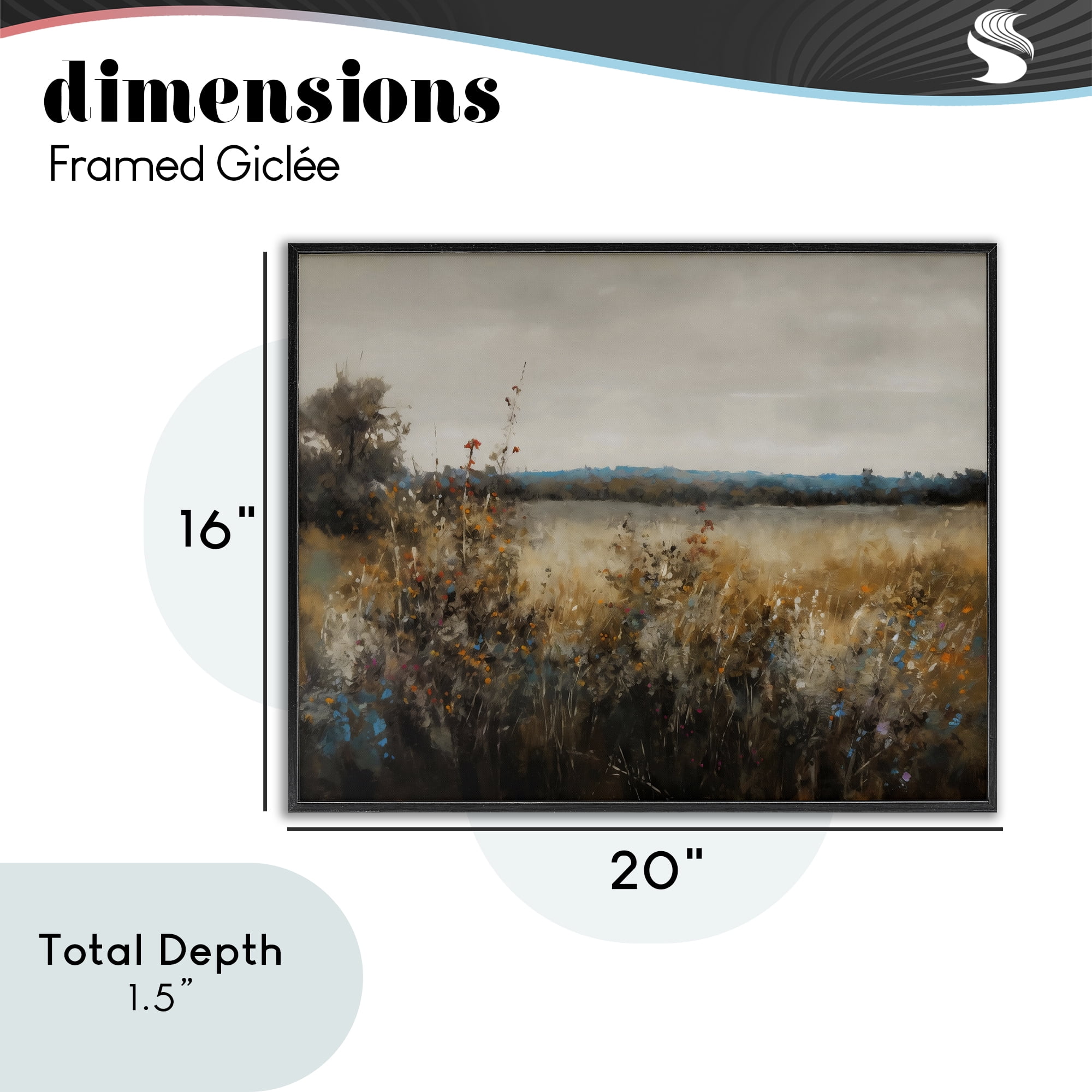 Stupell Industries Abstract Grunge Meadow Black Framed Giclee Art, design by Creative Studio