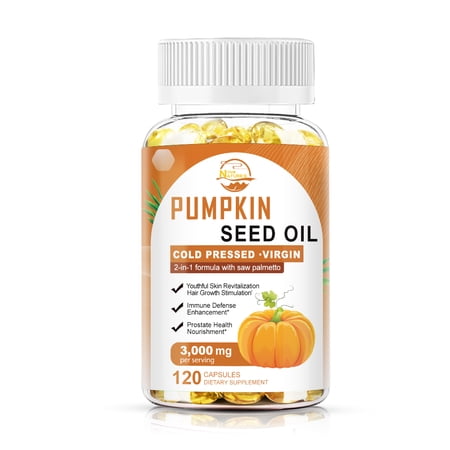 NL Pumpkin Seed Oil 3000mg, Cold Pressed Softgels for Hair Growth & Men's Health Support, 120 Count