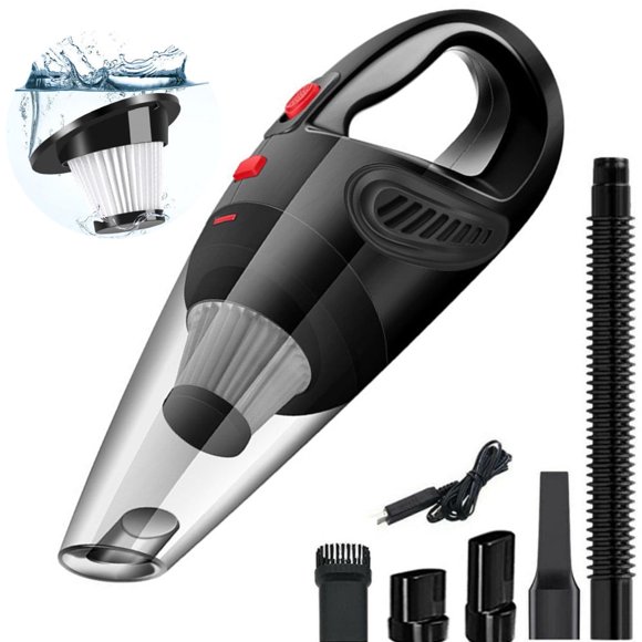 JUNWELL Cordless Dustbuster Hand Vacuum Cleaner 7 Kpa Wet Dry Portable Handheld Vacuum Cleaner for Car Home Pet Hair Multi-Surface Black