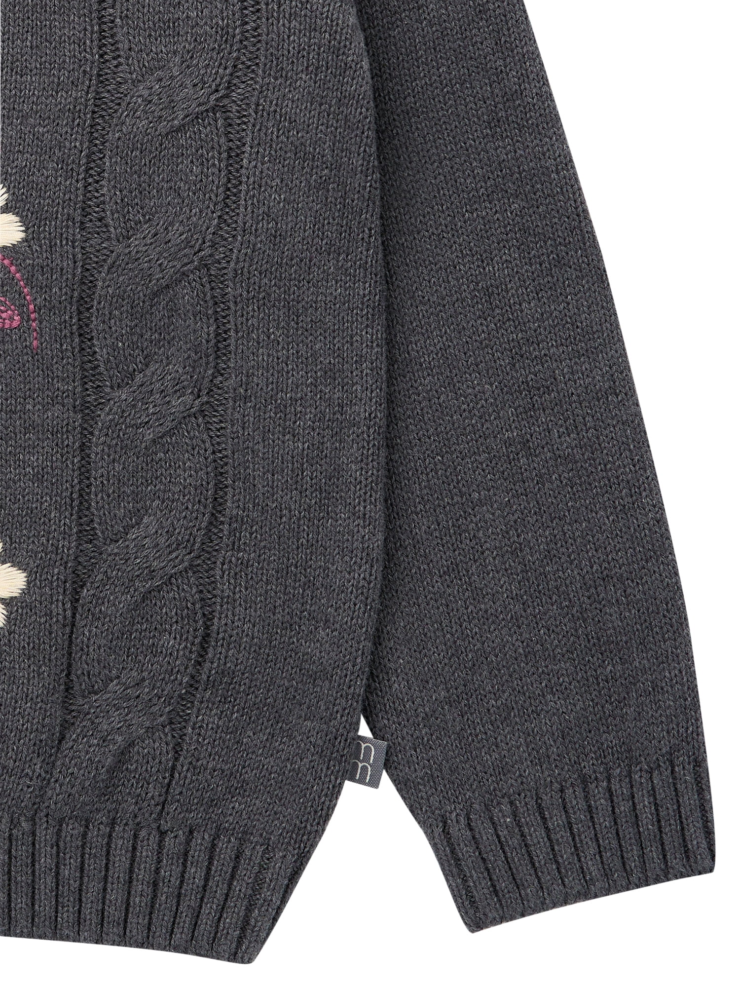 Modern Moments by Gerber Toddler Girl Embroidered Cabel Sweater, Sizes 12 Months - 5T