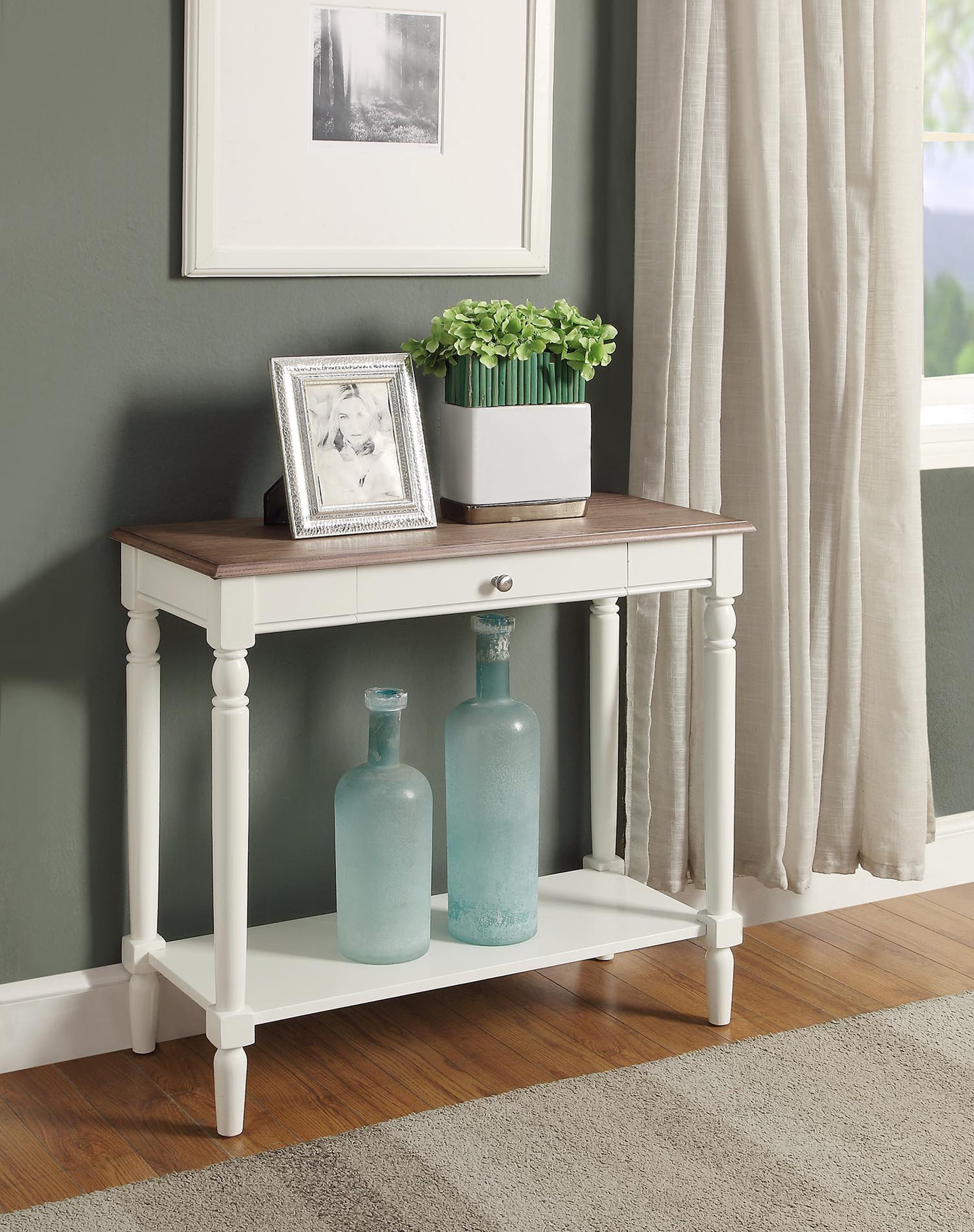 Convenience Concepts French Country 1 Drawer Hall Table with Shelf