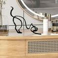 thumbnail image 5 of Cat Mini Art Sculpture Abstract Metal Line Mini Art Sculpture Modern Geometric Cat Line Drawing Art Statue Ornaments Desk Decor (cat), 5 of 6