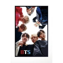 BINFA-Wall Art BTS Red, White and Blue Music Poster 12 x 18 Framed Poster