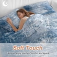 thumbnail image 4 of Queen 4 Piece Bedding Set Retro Abstract Blue White Texture Soft Breathable Duvet Cover and Pillowcase, Vintage Graffiti Art Duvet Cover Set Bed Sheets for Bedroom Dormitory Guest Room, 4 of 9