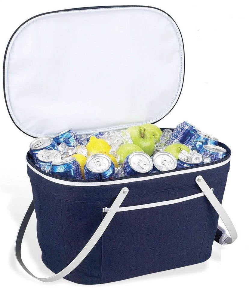 Collapsible Basket Cooler in Navy Blue