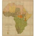 thumbnail image 2 of Vintage Maps 12x13 Black Ornate Wood Framed with Double Matting Museum Art Print Titled - African Languages 1883, 2 of 4