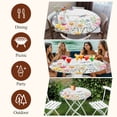 thumbnail image 7 of Wildflowers Round Tablecloth, Fitted Table Cover with Elastic for 55"-60" Round Tables, Spring Farmhouse Tulip Floral Leaf Wooden Grain Table Cloth Outdoor Indoor Dinning Party Waterproof Tablecloths, 7 of 7