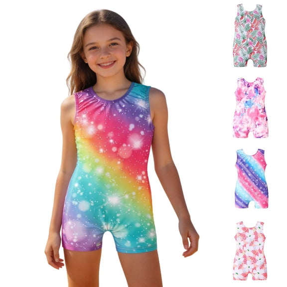 Shadoumai Girls One Piece Swimsuit Size 8 Cutout Waist Tankini with Shorts Lightweight Cute Floral Print Bathing Suit Adjustable Wide Straps Beach Swimwear
