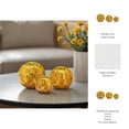 thumbnail image 4 of Ceramic Orbs Sculpture Figurine for Home and Bathroom Decor  - Ornaments for Office and Room Styling - Display Accent for Living Room, Shelf and Coffee Table - Set of 3, 6", 5", 4", Gold & Metallic, 4 of 12