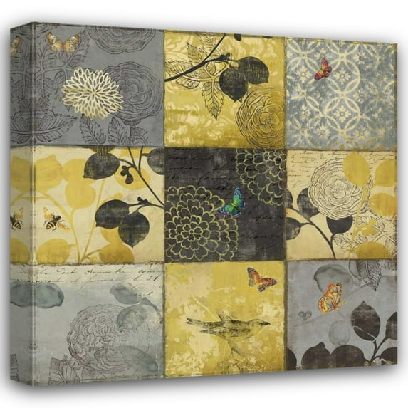 Aimee Wilson 15x15 Gallery Wrapped Canvas Wall Art Titled - Golden Patchwork