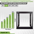 thumbnail image 3 of NavePoint 9U Server Rack with Swing Gate - 9U Wall Mount Rack for 19 Inch IT Equipment Open Frame Rack – Network Rack Wall Mount for AV & Server Equipment 18” Deep 9U Rack, Black, 3 of 6