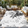 thumbnail image 3 of Fsddascl Grey Floral Art Outdoor Rug for Patio/Deck/Porch, Non-Slip Large Area Rug 6 x 9 Ft, Watercolor Botanical Spring Flowers Indoor Outdoor Rugs Washable Area Rugs, Reversible Camping Rug Carpet, 3 of 5