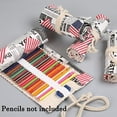 thumbnail image 2 of 24/36/72 Slots Pencil Wrap Pencil Rolls, Artist Colored Pencils Roll Up Bag Short Brushes Pouch Case Pencils Organizer for Drawing Coloring and Sketching (Black, 72slots), 2 of 6