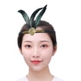 thumbnail image 3 of Diadema con de plumas negras 20 para de disfraces de cóctel, accesorios para el cabello, tamaño elástico, decoración de Colcomx Tocado de aleta, 3 of 6