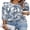 #1 Blue Floral, variant on Womens Fall Shirts Business Work 3 4 Sleeve Fashion Blouses Solid Color Dressy Casual Crew Neck Black Business Tops Tunic Size XL