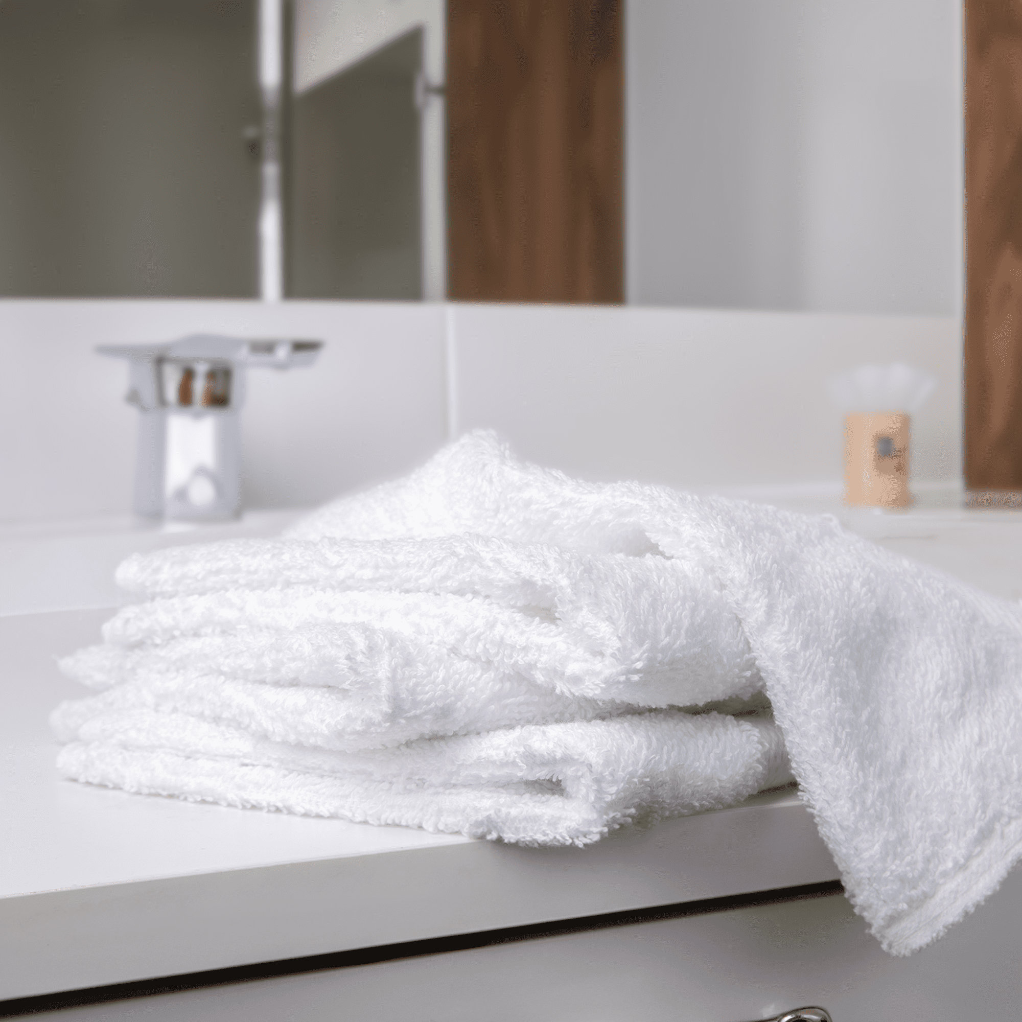 Living Fashions Bulk Spa White Wash Cloths 24 Pk - 12” x 12” – Thick Loop Pile Face Towels