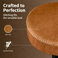 thumbnail image 5 of Tall Bar Stools Set of 2 Modern Microfiber Leather Bar Height Stools with Round Seat 360° Swivel Backless Counter Stools Adjustable Barstools for Kitchen Island Pub Brown(24-33 Inch,330lbs), 5 of 16