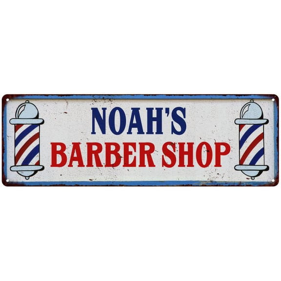 NOAH'S Barber Shop Hair Salon Gift Metal Sign Retro 6x18 206180031360