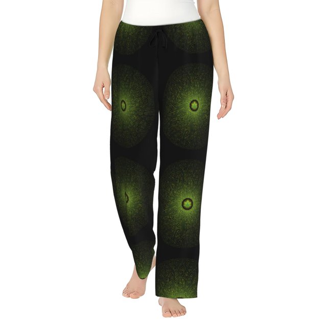 Balery Mandala With Marijuana Leaf Pantalones de pijama para mujer, pijamas ultraligeros, pantalones de estar por casa-XX-Large