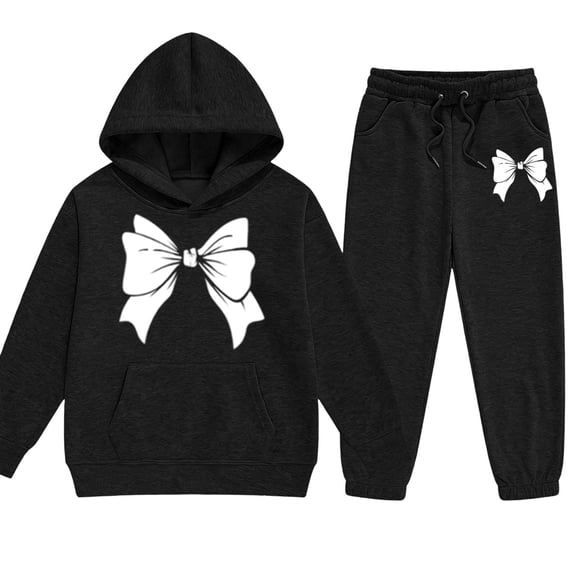 BOOMNY Girls Outfit 2 Peice Sets Graphic Long Sleeve Tops Pants Sets for Kids Soft Clothing Set