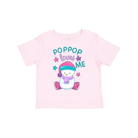 

Inktastic My Pop Pop Loves Me- Cute Snow Baby Gift Toddler Boy or Toddler Girl T-Shirt