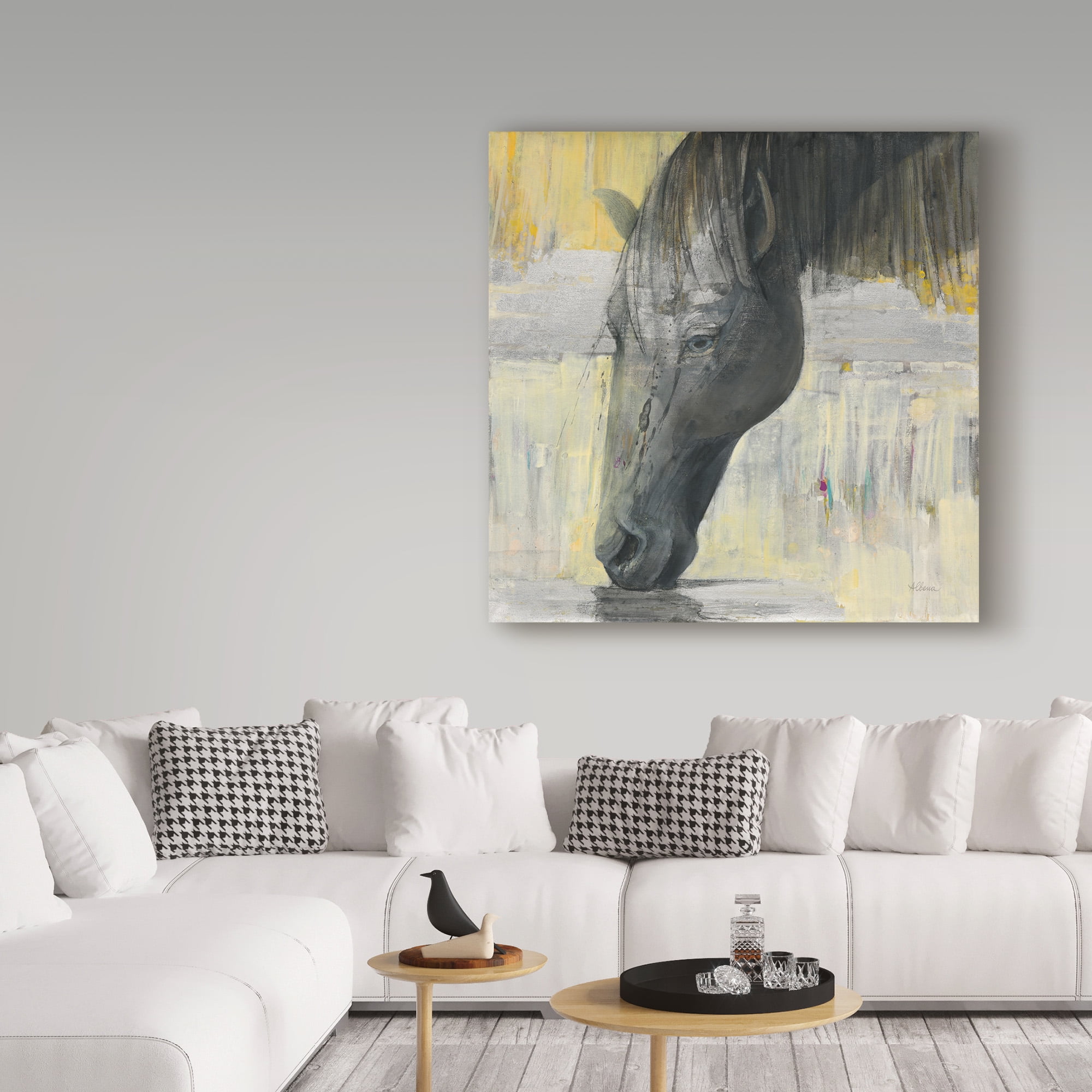 Trademark Fine Art 'Caleb Grey and Yellow' Canvas Art by Albena Hristova