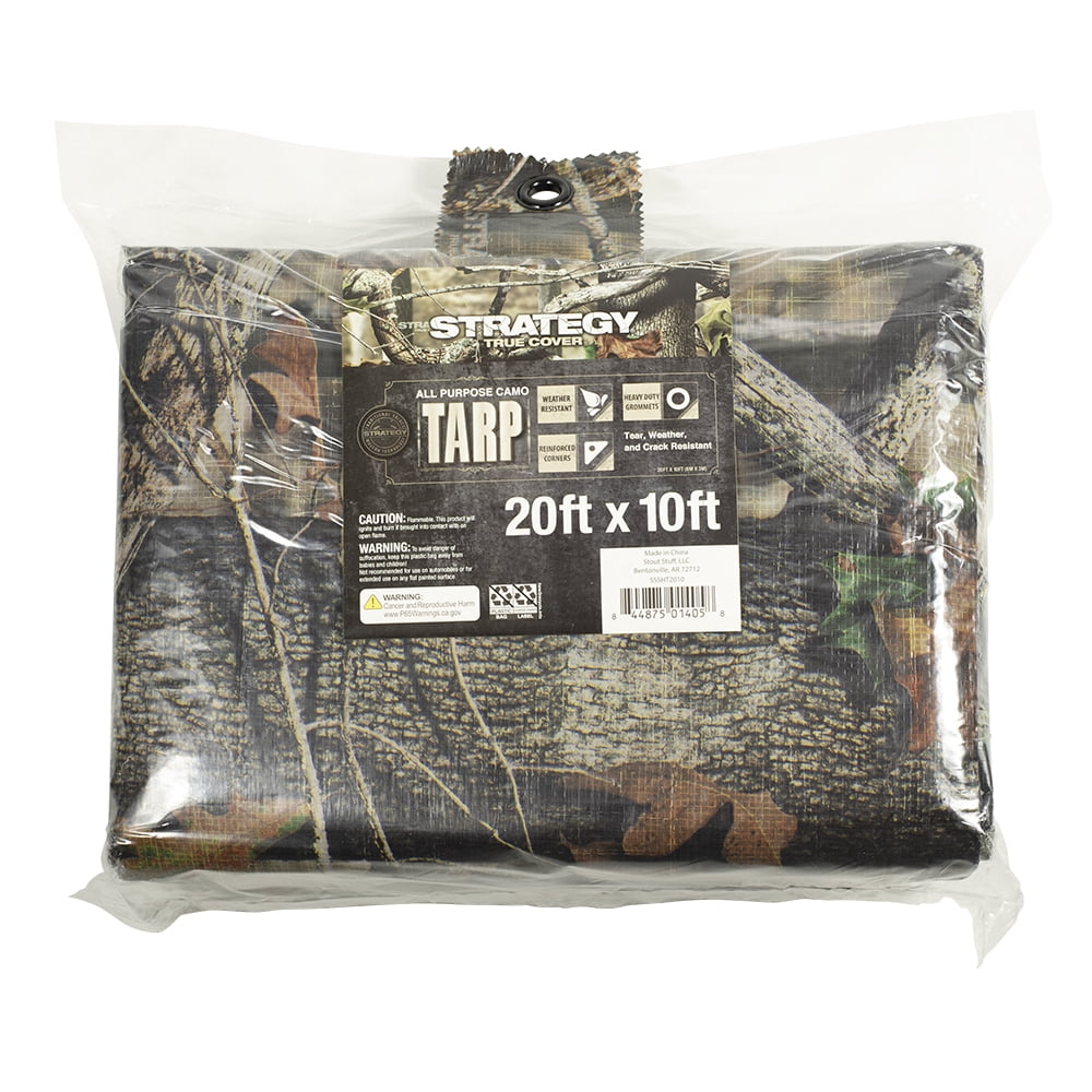 Strategy True Cover Weather Resistant All Purpose Polyethylene Camo Tarp 20’ x 10’