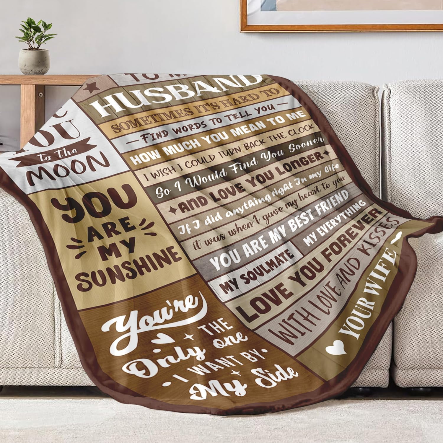 Gifts for Husband from Wife - Birthday Gifts for Husband - Anniversary Wedding Gift for Men - Christmas Valentines Day Gift for Him - Best Husband's Ever Present - to My Man Blanket