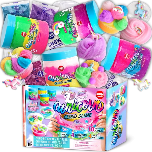 35,16 Fl Oz nube unicornio limo para niñas 6-8 Funkidz 1040 Ml arcoíris prefabricado paquete de juguetes de limo regalos de fiesta de cumpleaños para niños
