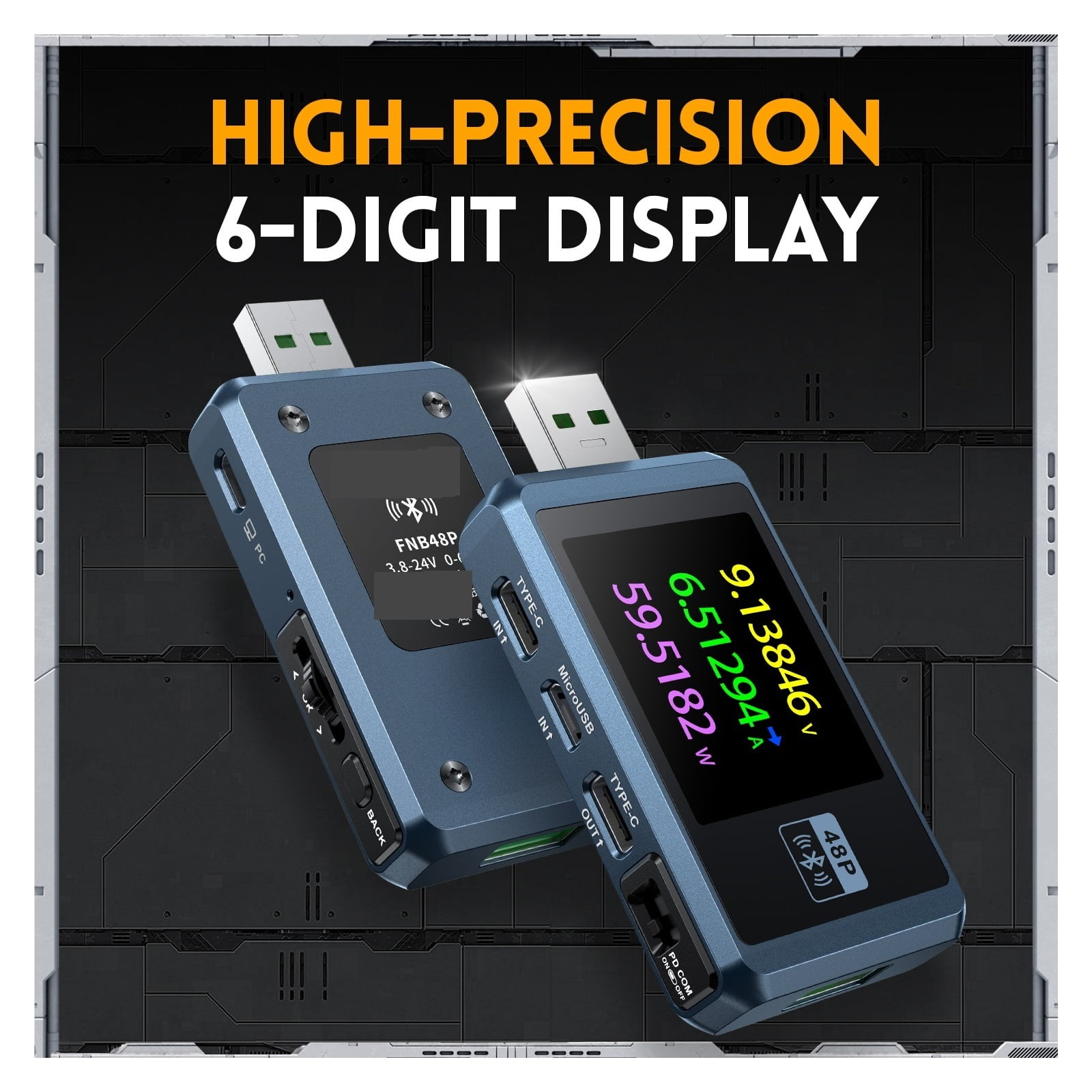 USB Battery Tester Voltmeter Ammeter TYPE-C Fast Charge Detection Trigger Capacity Measurement Ripple Monitor ,Live Data