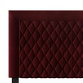 thumbnail image 4 of Castle Place Quilted Velvet Upholstered Queen Headboard, Red, 4 of 7