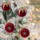thumbnail image 5 of 8cm Flocking Pearl Painted Balls Christmas Painted Balls Red Flocking Christmas Balls Christmas Tree Decoration Hanging Balls Christmas Window Decoration, 5 of 6