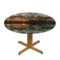 thumbnail image 3 of Orinice Sunset Clouds Trees Round Table Cover Stain Resistant Washable Indoor Outdoor Tablecloth Kitchen Dining Wedding Parties Full Width Single-Sided Printing 100% Polyester Fiber 46-50, 3 of 8