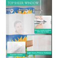 thumbnail image 4 of No Hook Shower Curtain with Snap in Liner, Yellow Watercolor Sunflower Retro Hotel Shower Curtains for Bathroom, Washable Shower Curtain Liner Set with Mesh Top Window, 36"x72", 4 of 6