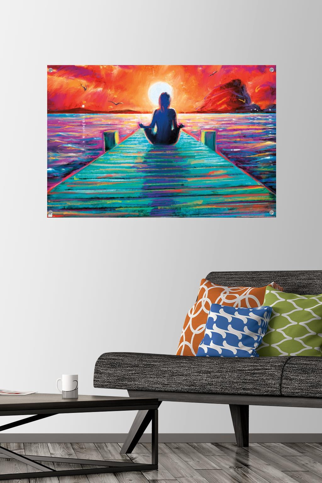 PD Moreno - Fine Art - Yoga Dock Wall Poster with Pushpins, 22.375" x 34"