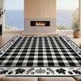 thumbnail image 2 of Design&I 6'x9' Washable Area Rug Snag-Free Fall Doormat Bordered Grid Farmhouse Checkered Layout Door Plaid for Dining Room, Under Table, Office, 2 of 7