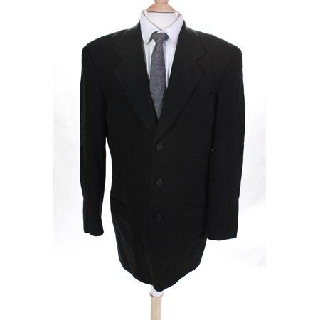 Pre-owned|Giorgio Armani Womens Wool Long Sleeve Three Button Blazer Black Size 41