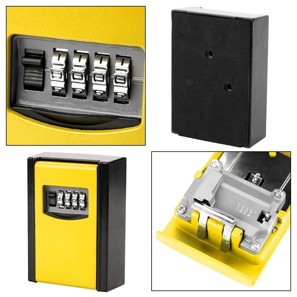 Tebru Security Key Box, Storage Lock Box, 4 Digit Combination Password Key Storage Box Wall