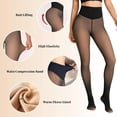 thumbnail image 2 of Sheer Illusion Fleece Lined Tights, Thermal Leggings with Tummy Control & Butt Lifting Design, 2 of 5