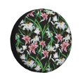 thumbnail image 1 of Bingfone Fleurs de Lys pour Housse de Pneu de Rechange, Protecteurs de Roue Universels Résistants aux Intempéries pour Véhicule Récréatif, Caravane, Remorque de Voyage, SUV, Camion-14 Pouces, 1 of 6
