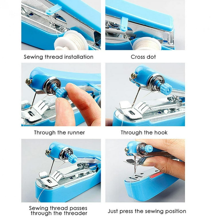 Handheld Sewing Machine,Portable Mini Manual Sewing Machine Mini Sewer  Machine Hand Stitcher Sewing Machine Handy Needlework Tool 