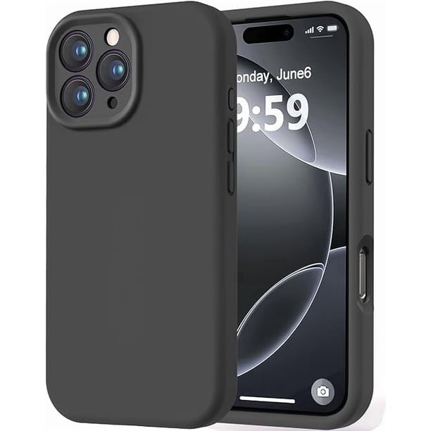 Funda de Silicona Premium, Forro de Microfibra Suave, para iPhone 16 Pro de 6.3 Pulgadas, Negro